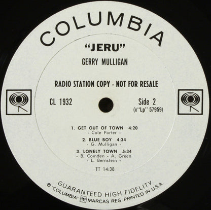 Gerry Mulligan : Jeru (LP, Album, Mono, Promo)