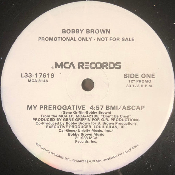 Bobby Brown : My Prerogative (12", Single, Promo)
