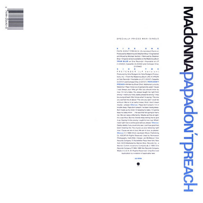 Madonna : Papa Don't Preach (12", Maxi, All)