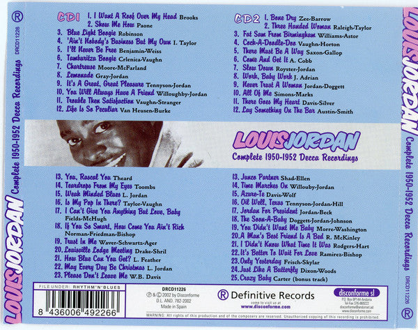 Louis Jordan : Complete 1950 - 1952 Decca Recordings (2xCD, Comp)