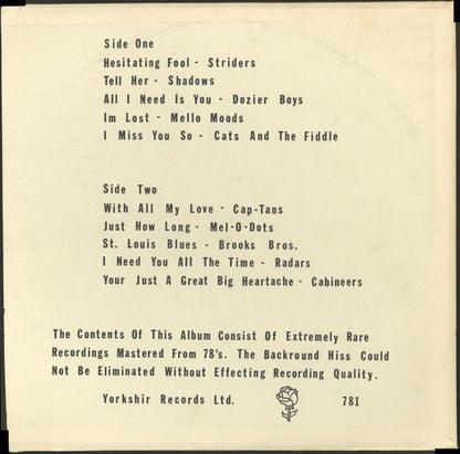 Various : Vocal Groups 1940's And 1950's Collectors Series Volume One (LP, Comp, Mono)