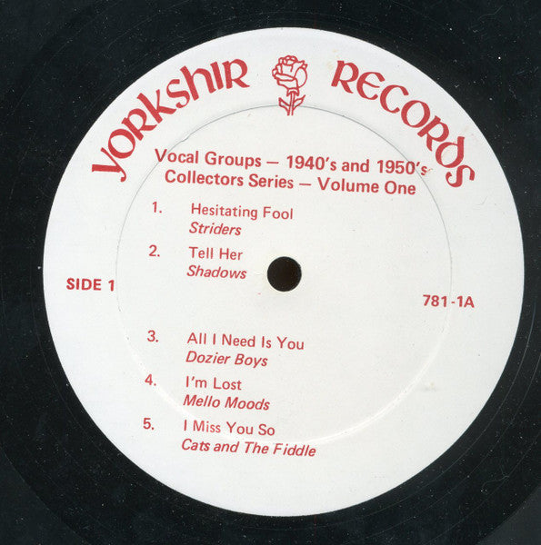 Various : Vocal Groups 1940's And 1950's Collectors Series Volume One (LP, Comp, Mono)