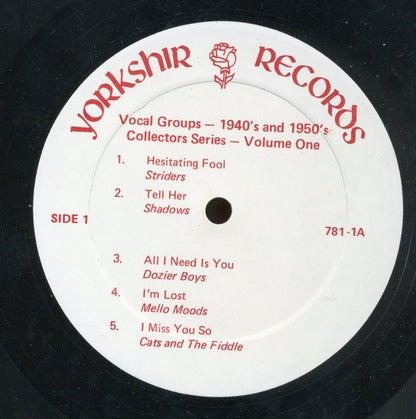 Various : Vocal Groups 1940's And 1950's Collectors Series Volume One (LP, Comp, Mono)