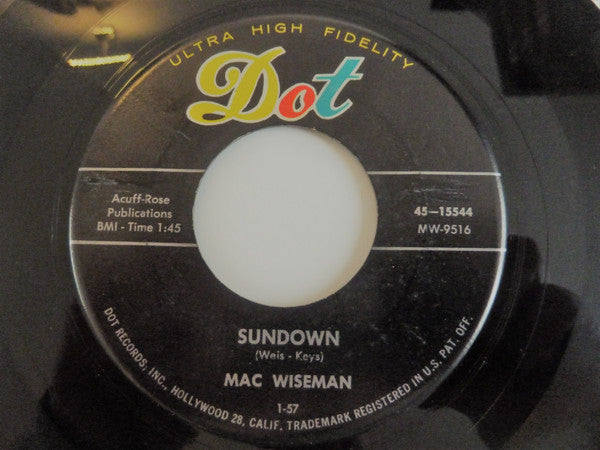 Mac Wiseman : Step It Up And Go / Sundown (7", Single)