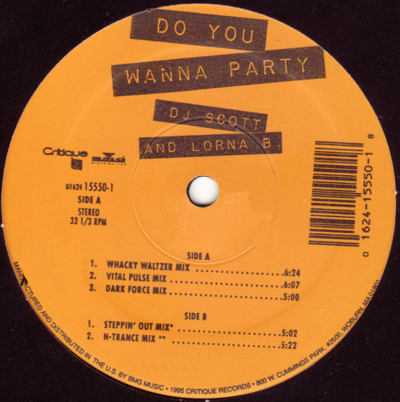 DJ Scott And Lorna B. : Do You Wanna Party (12")