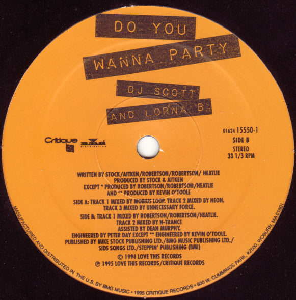 DJ Scott And Lorna B. : Do You Wanna Party (12")