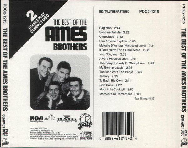 The Ames Brothers : The Best Of The Ames Brothers (CD, Comp, RM)