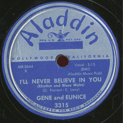 Gene And Eunice : Hootchy - Kootchy / I'll Never Believe In You (Shellac, 10")