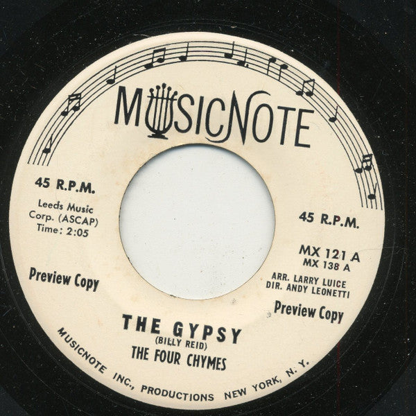 The Four Chymes : The Gypsy / Now Look At Who's Crying (7", Promo)
