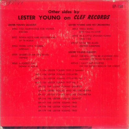 Lester Young-Buddy Rich Trio : I Want To Be Happy / Peg O' My Heart (7", EP)