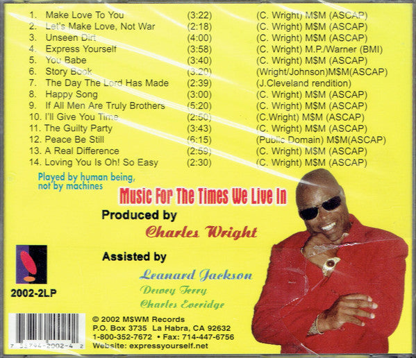 Charles Wright : Music For The Times We Live In (CD, Album)