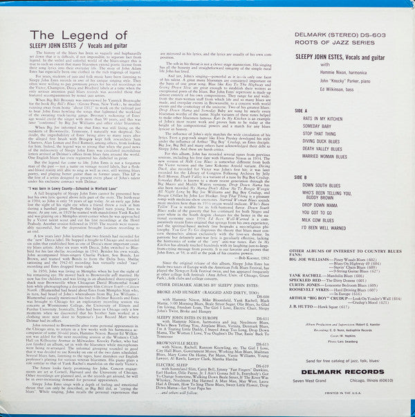 Sleepy John Estes : The Legend Of Sleepy John Estes (LP, Album, RE)