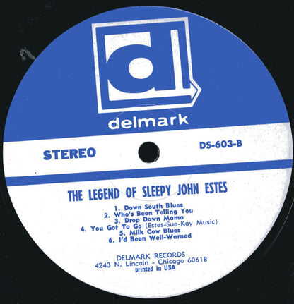 Sleepy John Estes : The Legend Of Sleepy John Estes (LP, Album, RE)