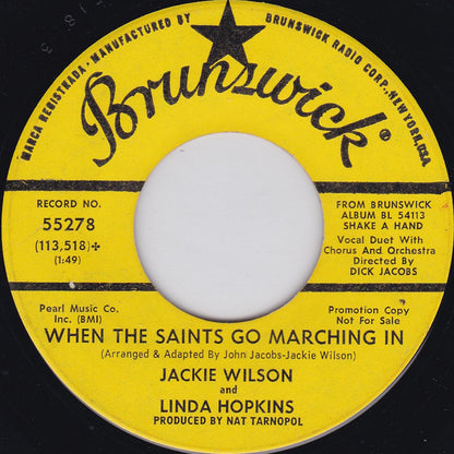 Jackie Wilson And Linda Hopkins : Yes Indeed / When The Saints Go Marching In (7", Single, Promo)