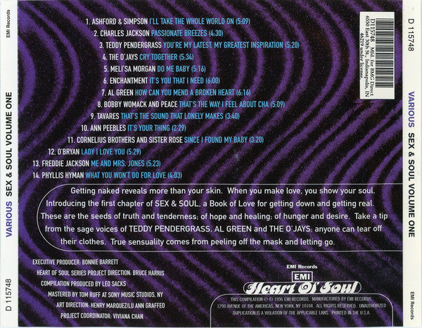 Various : Sex & Soul Volume One (CD, Comp, Club, BMG)