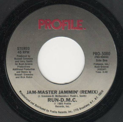 Run-DMC : Jam-Master Jammin' (Remix) (7", Styrene)