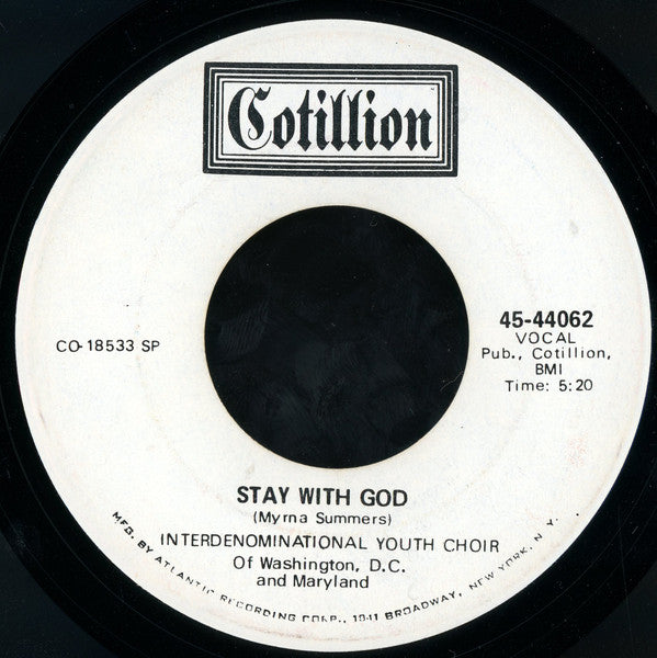 Interdenominational Youth Choir Of Washington, D.C & Maryland : God Gave Me A Song (7", Promo)