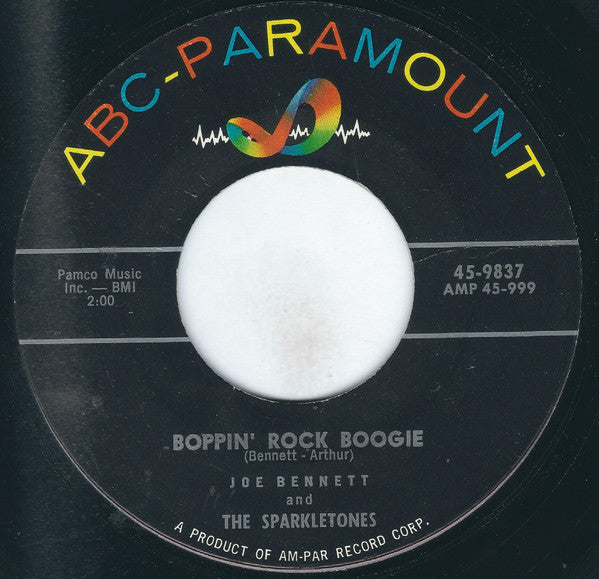 Joe Bennett And The Sparkletones : Black Slacks / Boppin' Rock Boogie (7", Styrene)