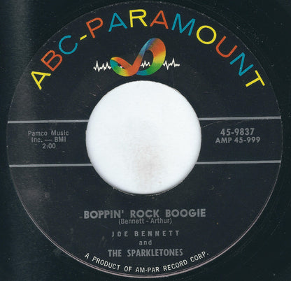 Joe Bennett And The Sparkletones : Black Slacks / Boppin' Rock Boogie (7", Styrene)
