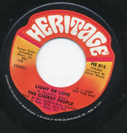 Cherry People : Light Of Love (7", Mono, Promo)