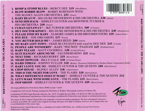 Various : R & B Confidential No.1 - The Flair Label (CD, Comp)
