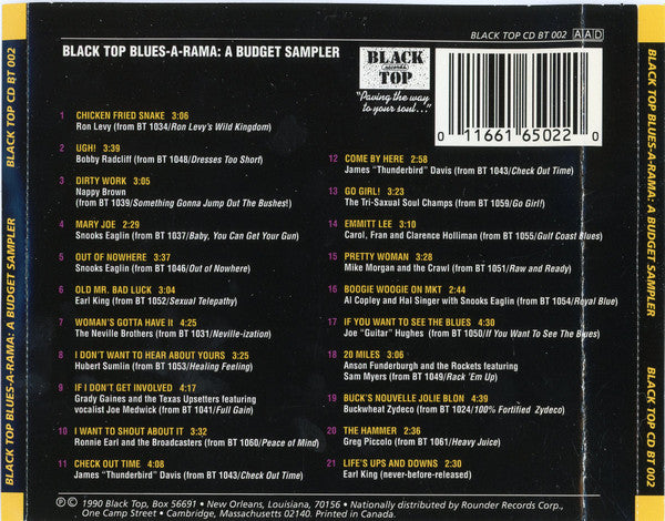 Various : Black Top Blues-A-Rama: A Budget Sampler (CD, Comp, Smplr)