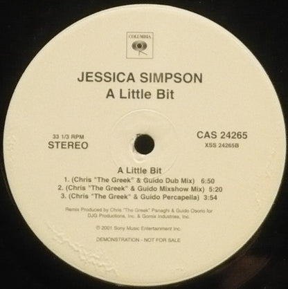 Jessica Simpson : A Little Bit (12", Promo)