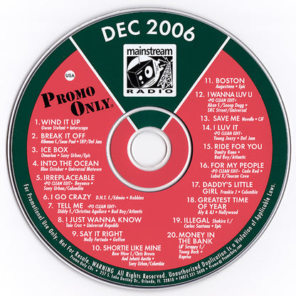 Various : Promo Only Mainstream Radio: December 06 (CD, Comp, Promo)