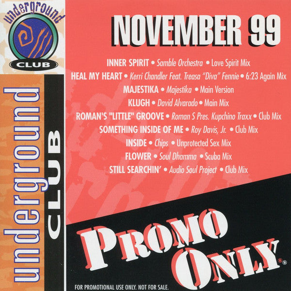 Various : Promo Only Underground Club November 99 (CD, Comp, Promo)