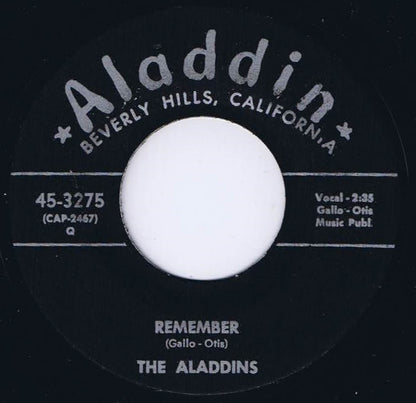 The Aladdins (2) : Cry, Baby, Cry / Remember (7", RE, Unofficial)
