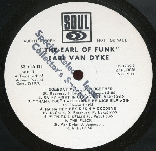 Earl Van Dyke : The Earl of Funk (LP, Album, Promo, Ind)