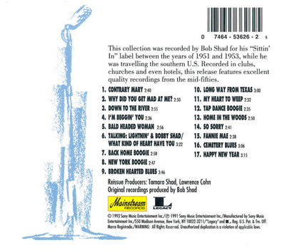 Lightnin' Hopkins : Sittin' In With Lightnin' Hopkins (CD, Comp)