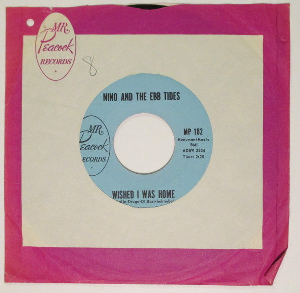 Nino & The Ebb Tides : Wished I Was Home / Happy Guy (7", Single)