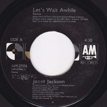 Janet Jackson : Let's Wait Awhile (7", Single, Styrene, R -)
