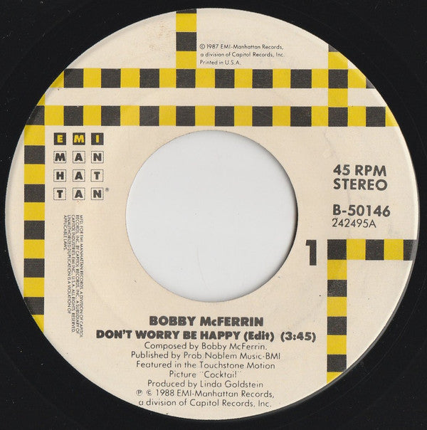 Bobby McFerrin : Don't Worry, Be Happy (7", Single, SRC)