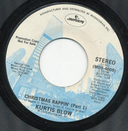 Kurtis Blow : Christmas Rappin' (7", Single, Promo, Styrene)