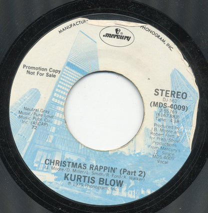 Kurtis Blow : Christmas Rappin' (7", Single, Promo, Styrene)