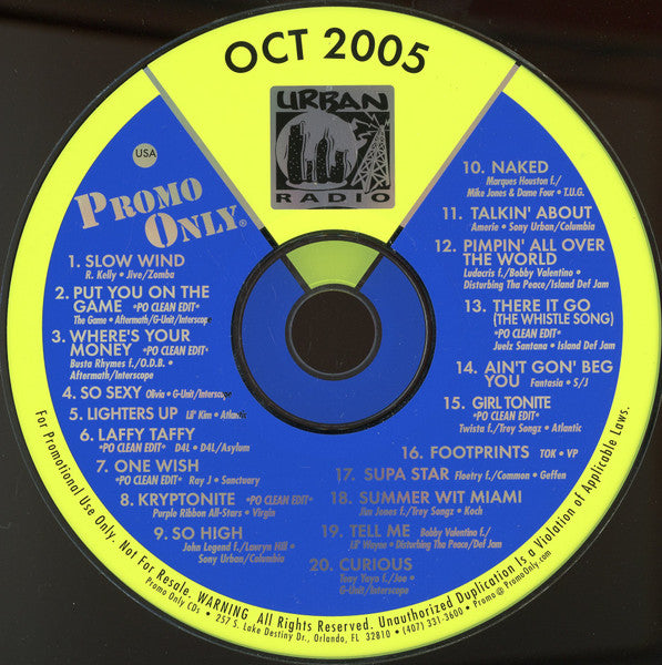 Various : Promo Only Urban Radio: October 2005 (CD, Comp, Promo)
