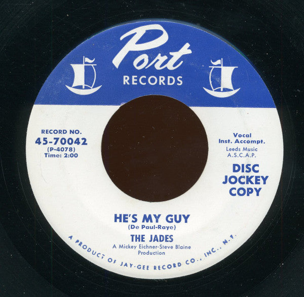 The Jades (35) : There Will Come A Day / He's My Guy (7", Single, Promo)