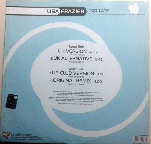 Lisa Frazier : Too Late (12")