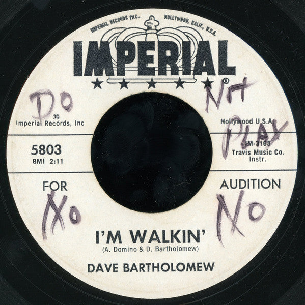 Dave Bartholomew : Going To The River / I'm Walkin' (7", Single, Promo)