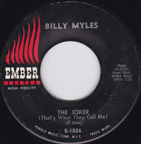 Billy Myles : The Joker (That's What They Call Me) / Honey Bee (7", Single, RE)
