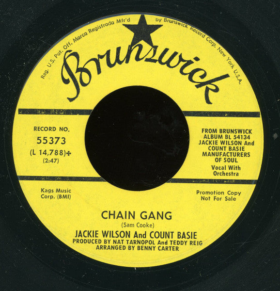 Jackie Wilson And Count Basie : Chain Gang / Funky Broadway (7", Single, Promo)