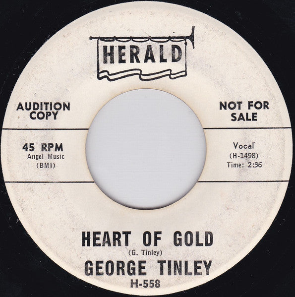 George Tindley : Heart Of Gold / Close Your Eyes (7", Promo)