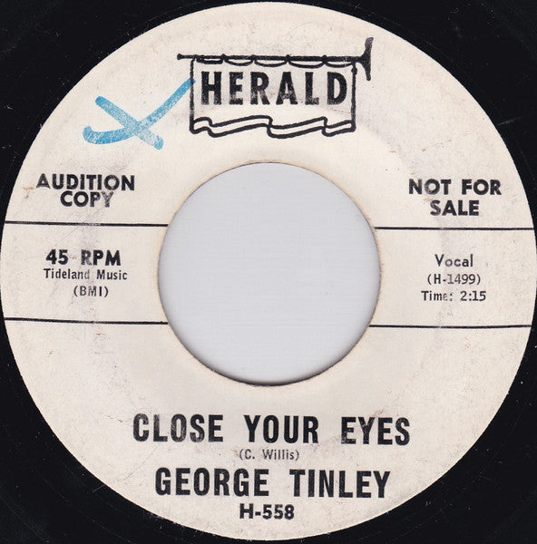 George Tindley : Heart Of Gold / Close Your Eyes (7", Promo)