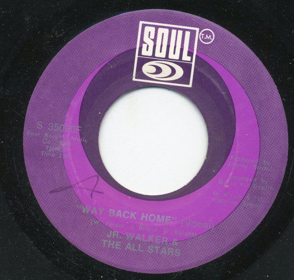 Junior Walker & The All Stars : Way Back Home (Vocal) / Way Back Home (Instrumental) (7", Single)