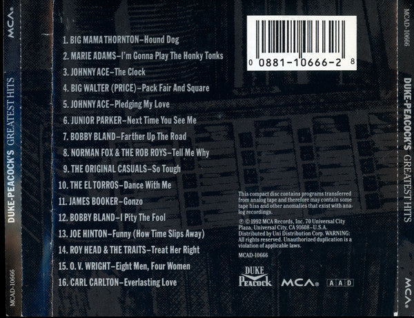 Various : Duke-Peacock's Greatest Hits (CD, Comp)