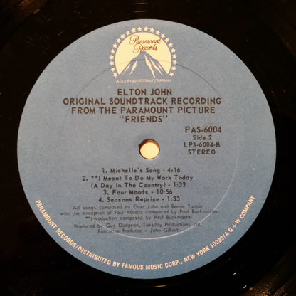Elton John : Friends (LP, Album, RE, PRC)