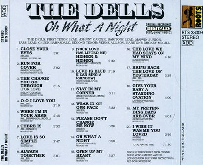 The Dells : Oh What A Night (CD, Comp, RM)