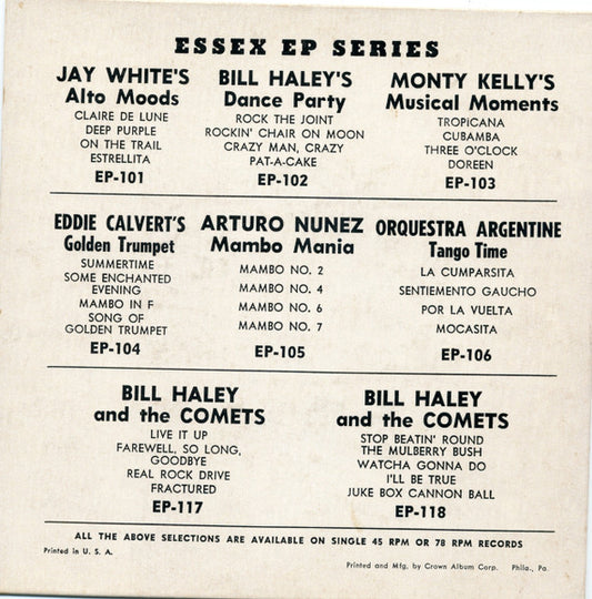 Bill Haley And His Comets : For Your Dance Party ! (7", EP)